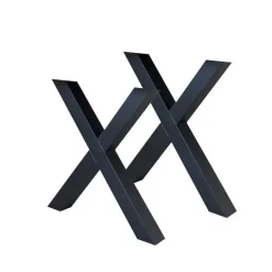 Set van 2 metalen tafelpoten X-frame zwart - 8x70x72 cm - Metaal - Zwart