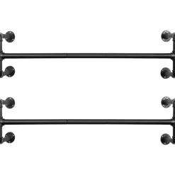 Set van 2 ophangrails - industriële look - zwart