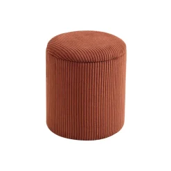 Set van 3 poefs met opbergruimte van hout en ribfluweel