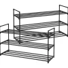 Set van 2 schoenenrekken - tot 24 paar - stapelbaar - 91.7x52.4x29.3 cm - zwart