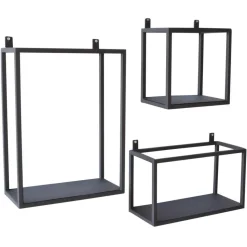 Set van 3 wandboxes vintage black