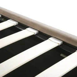 SEZANNE - Bed met opbergruimte - Taupe - 180 x 200 cm - Fluweel