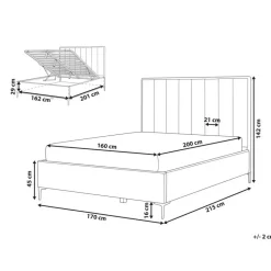 SEZANNE - Bed met opbergruimte - Gebroken wit - 160 x 200 cm - Bouclé