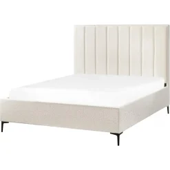 SEZANNE - Bed met opbergruimte - Gebroken wit - 160 x 200 cm - Bouclé