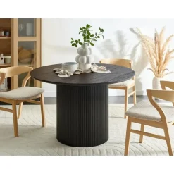 SHEHO - Eettafel - Zwart - 120 cm - MDF