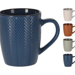 Siaki Koffiemok/theemok - Fishbone - lichtgrijs - 370 ml