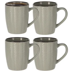 Siaki Koffiemok/theemok - Fishbone - lichtgrijs - 370 ml