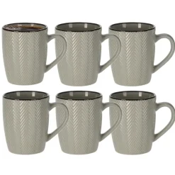 Siaki Koffiemok/theemok - Fishbone - lichtgrijs - 370 ml