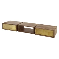 Sidetable Mangohout - 123x30x15cm - Brass