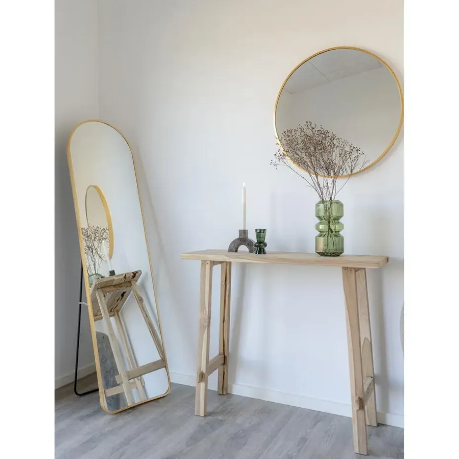 Sidetable Teakhout Naturel - 90x30x80cm - Landelijke Stijl