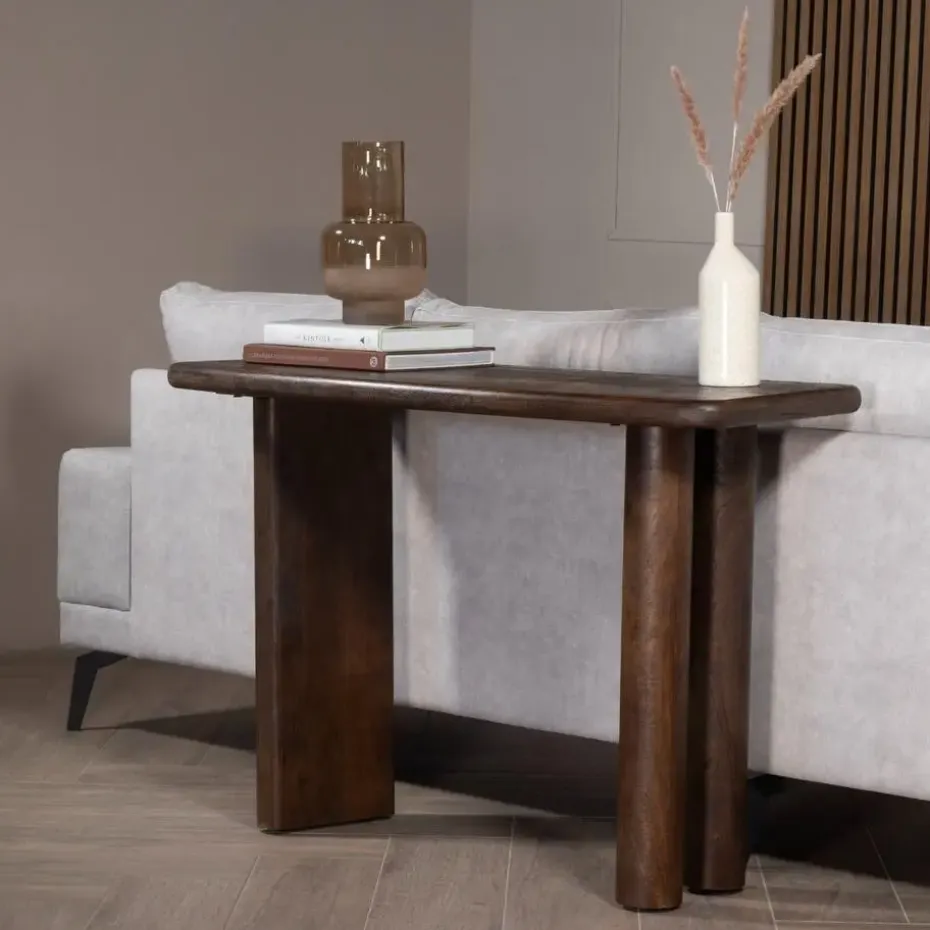 Sidetable Zwart - Mangohout - 113x44x76cm - Tafel Rumi