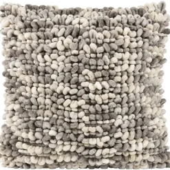 Sierkussen Iep - grijs/zand - 45x45 cm