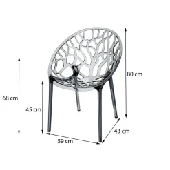 Siesta Crystal stapelbare stoel - Black Transparant