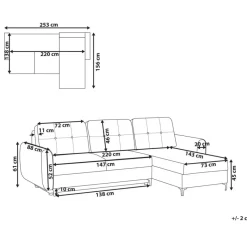 SIMRIS - Hoekslaapbank - Blauw - Linkszijdig - Polyester