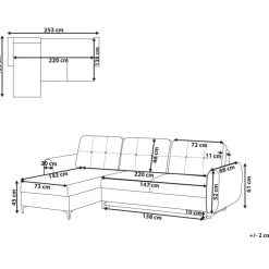 SIMRIS - Hoekslaapbank - Blauw - Rechtszijdig - Polyester
