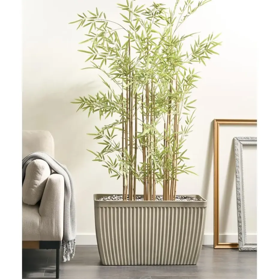 SISAL - Bloempot - Beige - 73 x 32 cm - Steenmengsel