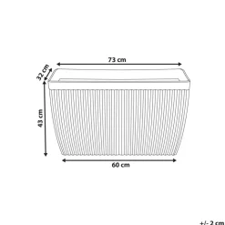 SISAL - Bloempot - Beige - 73 x 32 cm - Steenmengsel