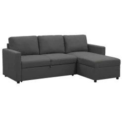 Slaapbank Turijn met opbergruimte - antraciet - 82x215x145 cm