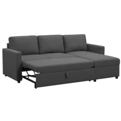 Slaapbank Turijn met opbergruimte - antraciet - 82x215x145 cm