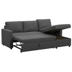 Slaapbank Turijn met opbergruimte - antraciet - 82x215x145 cm