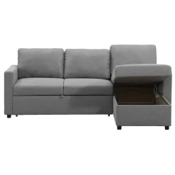 Slaapbank Turijn met opbergruimte - grijs - 82x215x145 cm