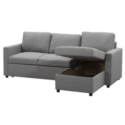 Slaapbank Turijn met opbergruimte - grijs - 82x215x145 cm