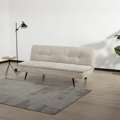 Slaapbank 3-Zits - Beige Stof - Zithoogte 41cm - 179x87x80cm - Olive