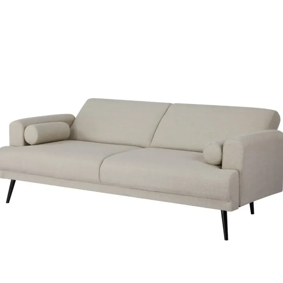 Slaapbank 3-Zits - Beige Stof - Zithoogte 47cm - 209x91x85cm - Jason