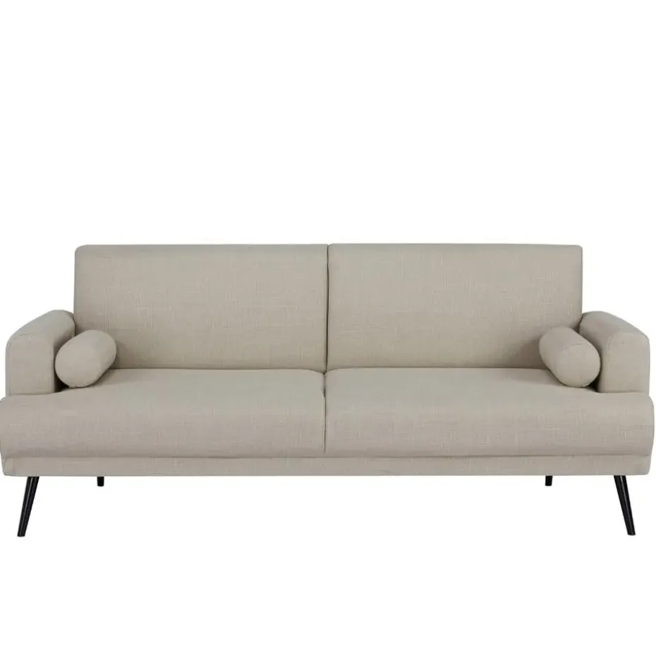 Slaapbank 3-Zits - Beige Stof - Zithoogte 47cm - 209x91x85cm - Jason