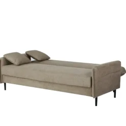 Slaapbank 3-Zits - Taupe Stof - Zithoogte 47cm - 200x85x87cm - Torvi