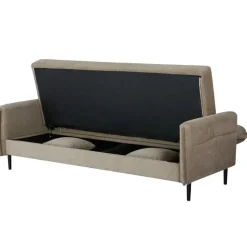 Slaapbank 3-Zits - Taupe Stof - Zithoogte 47cm - 200x85x87cm - Torvi