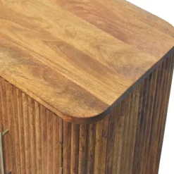 Solis Geribbelde Dressoir, 2 Deuren en 2 Planken, Lichtbruin