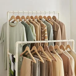 Songmics Kledingrek - 88x44x154cm - ijzer/stof/kunststof