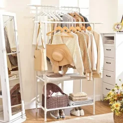 Songmics Metalen kledingstandaard belastbaar tot 70 kg, eenvoudige montage, 2