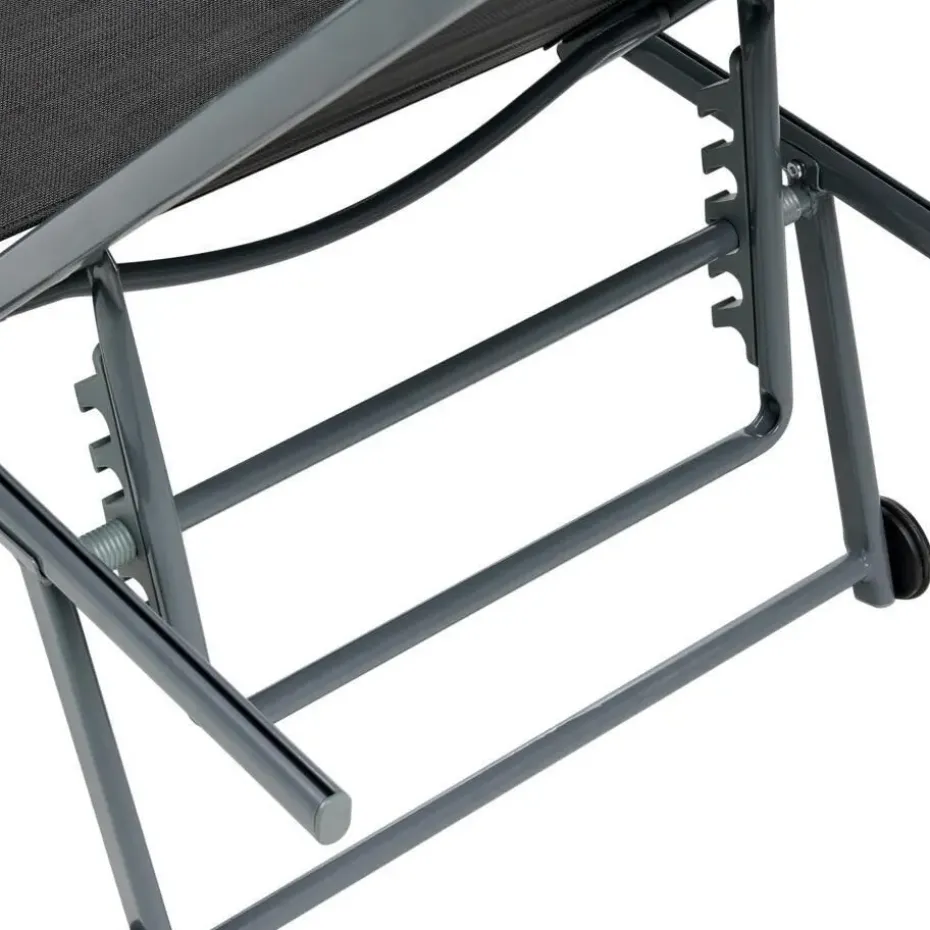 SORONI - Ligstoel set van 2 - Grijs/Zwart - Staal