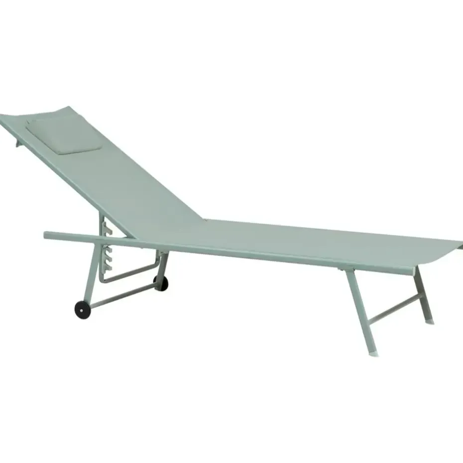 SORONI - Ligstoel set van 2 - Groen/Lichtgroen - Staal