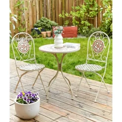 SPELLO - Tuinstoel set van 2 - Wit - Metaal