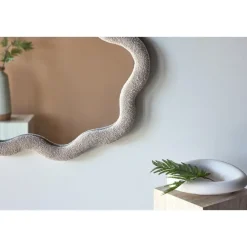 Spiegel Beige Bouclé - 70x70x3,5cm - Kungsbacka