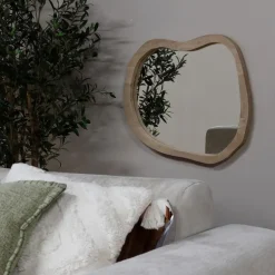 Spiegel Organisch Naturel Mangohout - 67x57x4cm - Eef