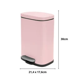 Spirella Pedaalemmer Venice - lichtroze - 5L - metaal - 21x30 cm