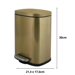 Spirella Pedaalemmer Venice - mat goud - 5L - metaal - 21 x 30 cm