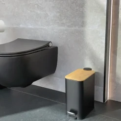 Spirella Pedaalemmer Vienne - zwart - 5L - metaal - 28 x 14 x 29 cm