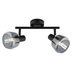 2-spot Noah - smoke glas zwart - E14