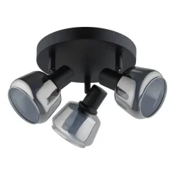 3-Spot Noah smoke glas zwart E14