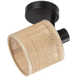 Spot Romana - naturel/mat zwart - 17xØ13 cm