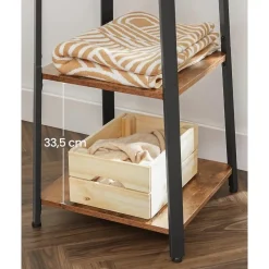 Staande kapstok - industriële look - 8 haken - 45x181x45 cm - vintage bruin