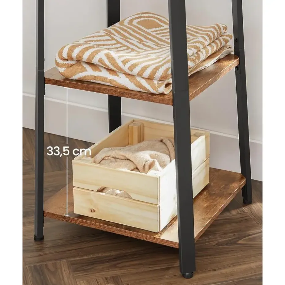 Staande kapstok - industriële look - 8 haken - 45x181x45 cm - vintage bruin