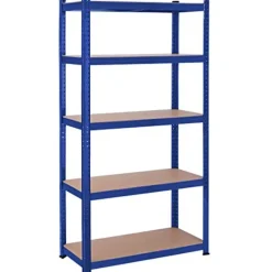 Stalen stellingkast met 5 etages, 875 KG, 40x90x180cm, blauw