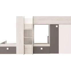 Stapelbed Beau (lattenbodem onderste bed niet inbegrepen) - grenen/grijs