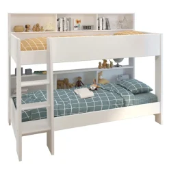 Stapelbed Leo - wit/eiken - 90x200 cm